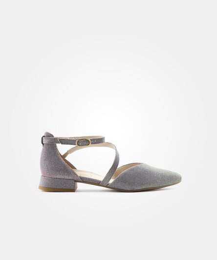 Pumps with ankle strap in silver Paul Green